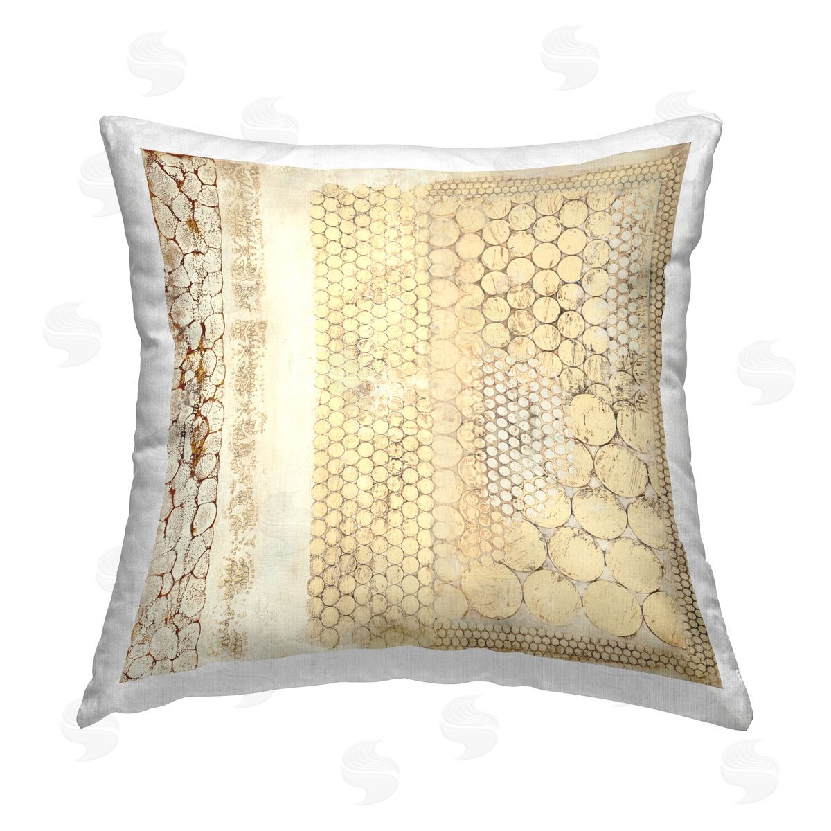 Rustic Tan Geometric Shapes Decorative Printed Pillow, Home Decor by Laura Van Horne