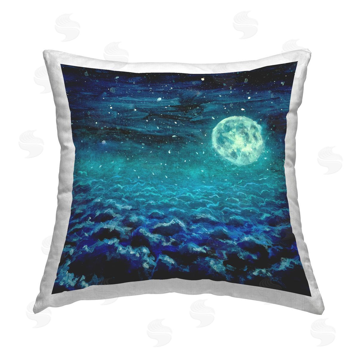 Full Moon Over Night Clouds Decorative Printed Pillow, Home Decor by Valery Rybakow