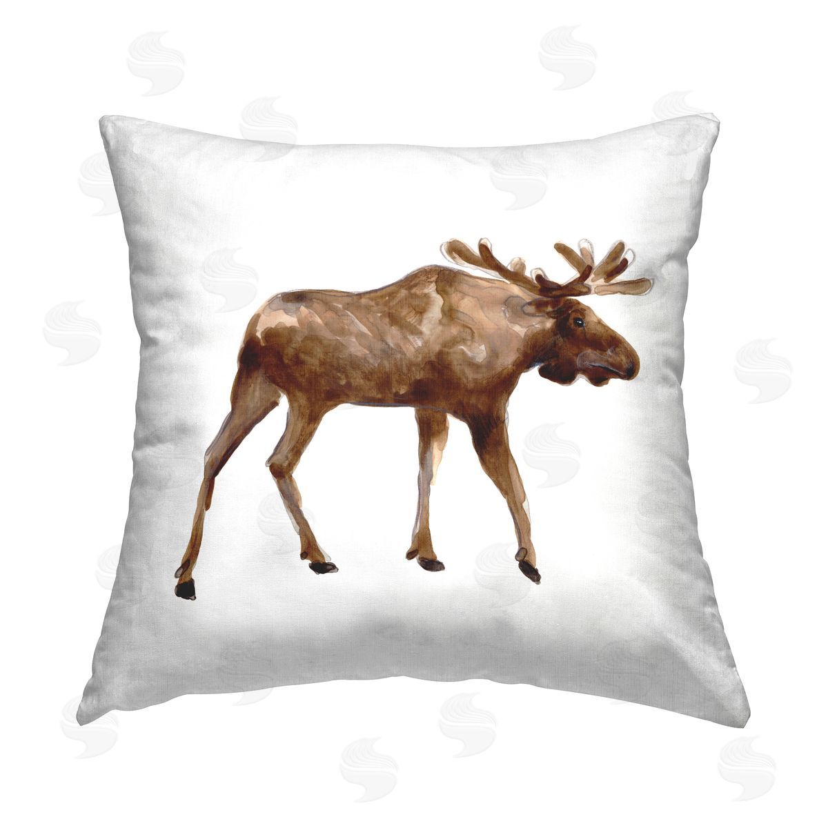 Modern Moose on White Decorative Printed Pillow, Home Decor by June Erica Vess