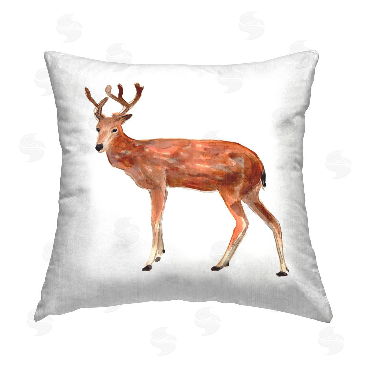 Modern Deer Portrait Decorative Printed Pillow, Home Decor by June Erica Vess