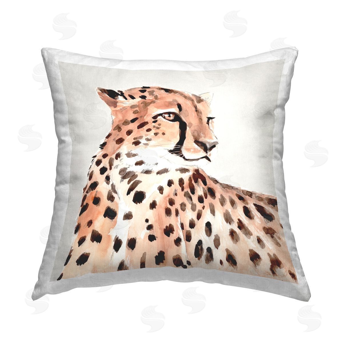 Wild Cheetah Portrait Decorative Printed Pillow, Home Decor by Annie Warren