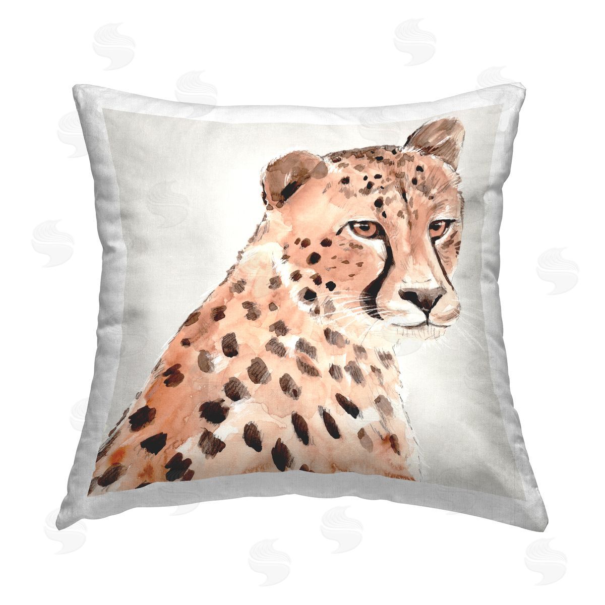 Wild Leopard Portrait Decorative Printed Pillow, Home Decor by Annie Warren