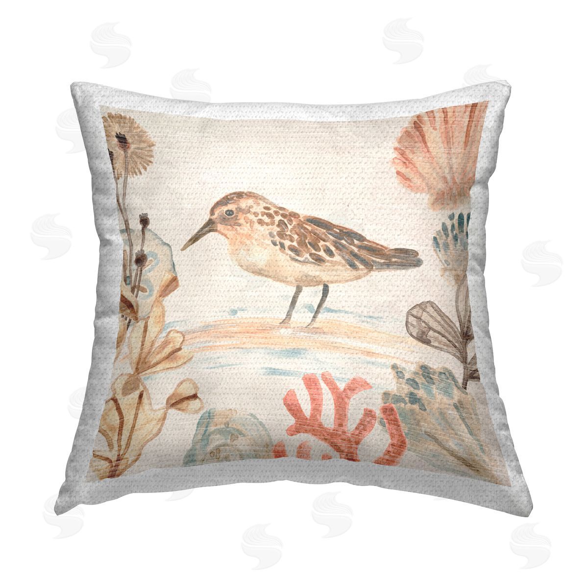Sandpiper & Sea Botanicals Outdoor Printed Pillow, Home Decor by June Erica Vess