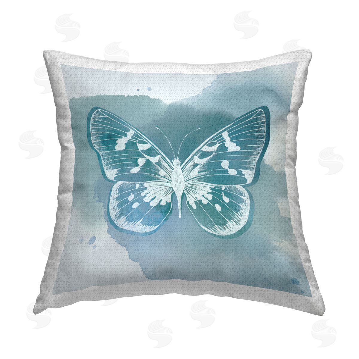 Butterfly with Modern Splash Outdoor Printed Pillow, Home Decor by Grace Popp