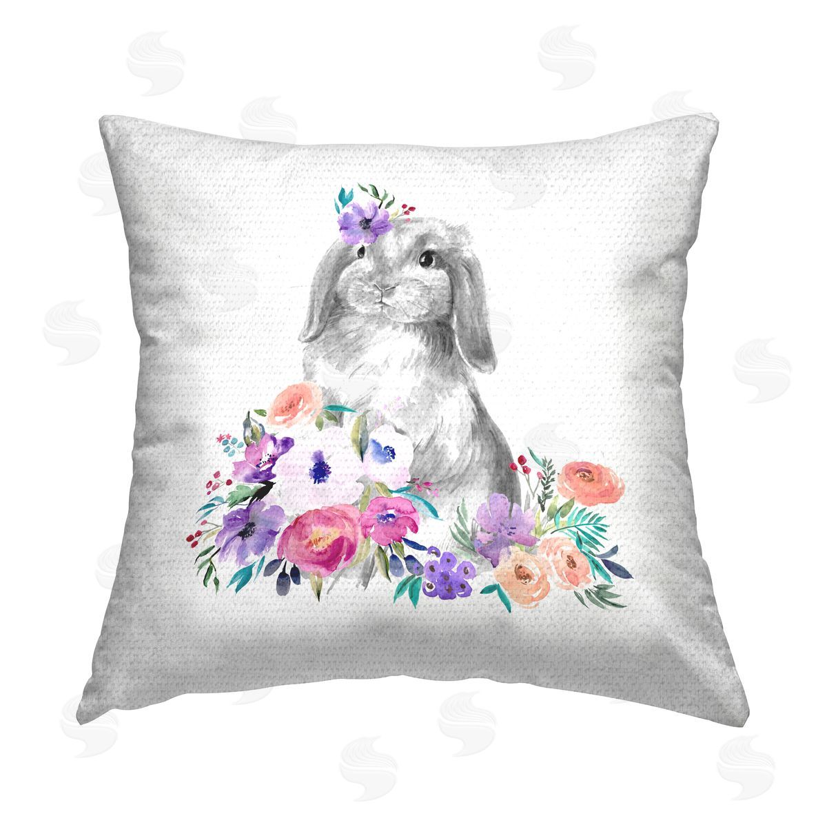 Rabbit in Spring Garden Outdoor Printed Pillow, Home Decor by Jennifer Paxton Parker