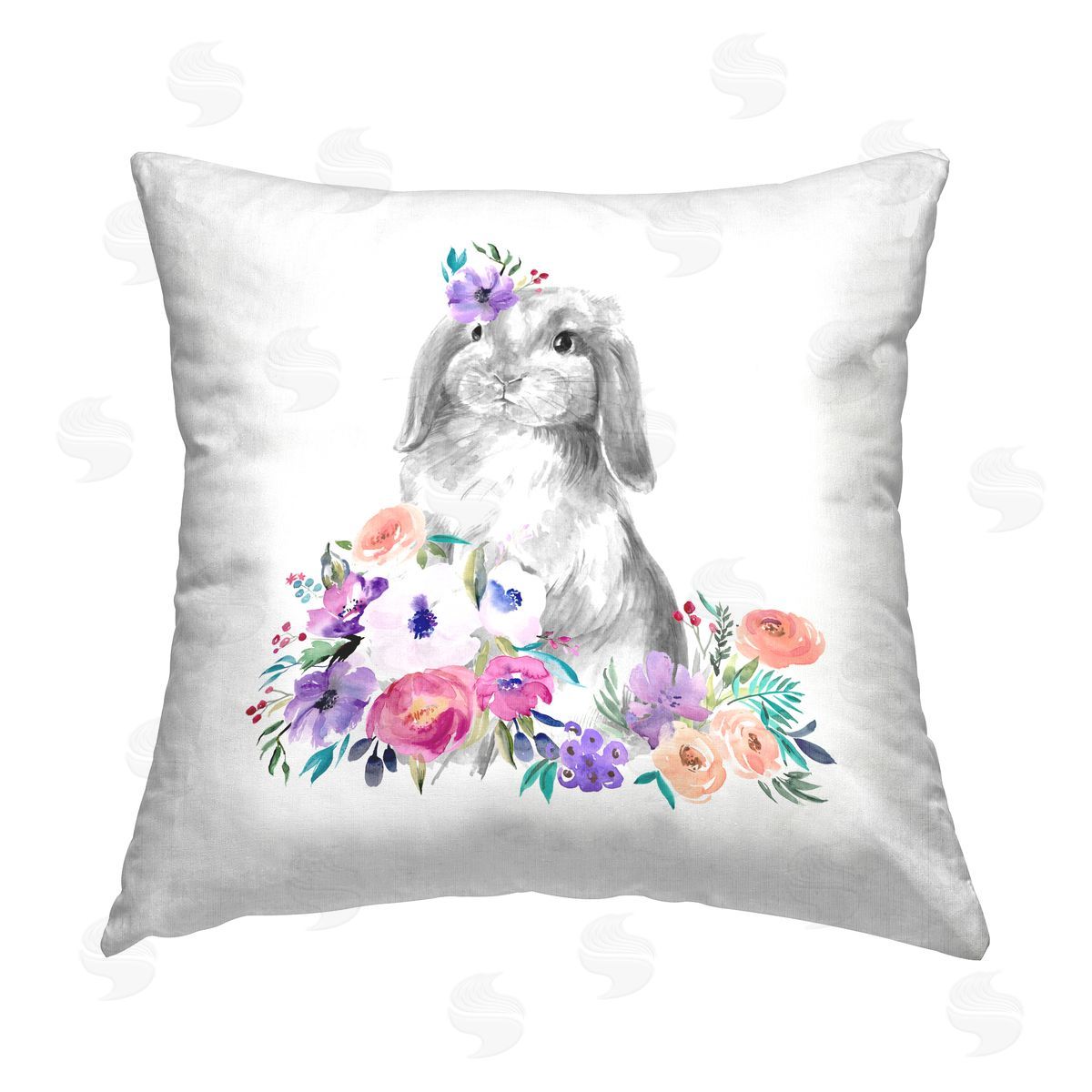 Rabbit in Spring Garden Decorative Printed Pillow, Home Decor by Jennifer Paxton Parker