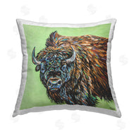 Carolee Vitaletti | Abstract Bison on Green