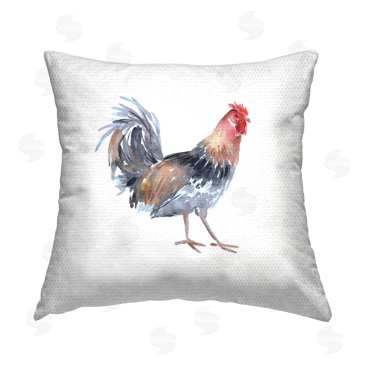 Rural Farm Rooster Outdoor Printed Pillow, Home Decor by Claudia Bianchi