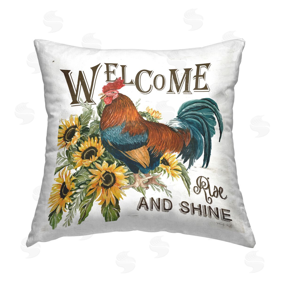 Welcome Rise & Shine Hen Decorative Printed Pillow, Home Decor by Cindy Jacobs