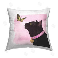 Diane Neukirch | Cat & Butterfly on Pink