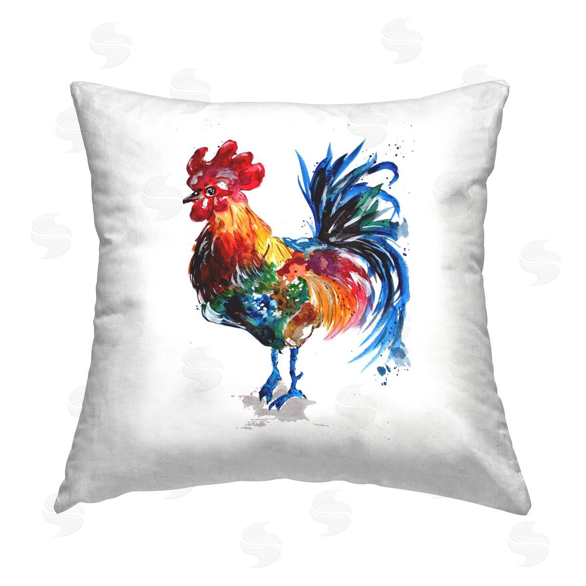 Modern Farm Rooster Decorative Printed Pillow, Home Decor by Sebastian Grafmann
