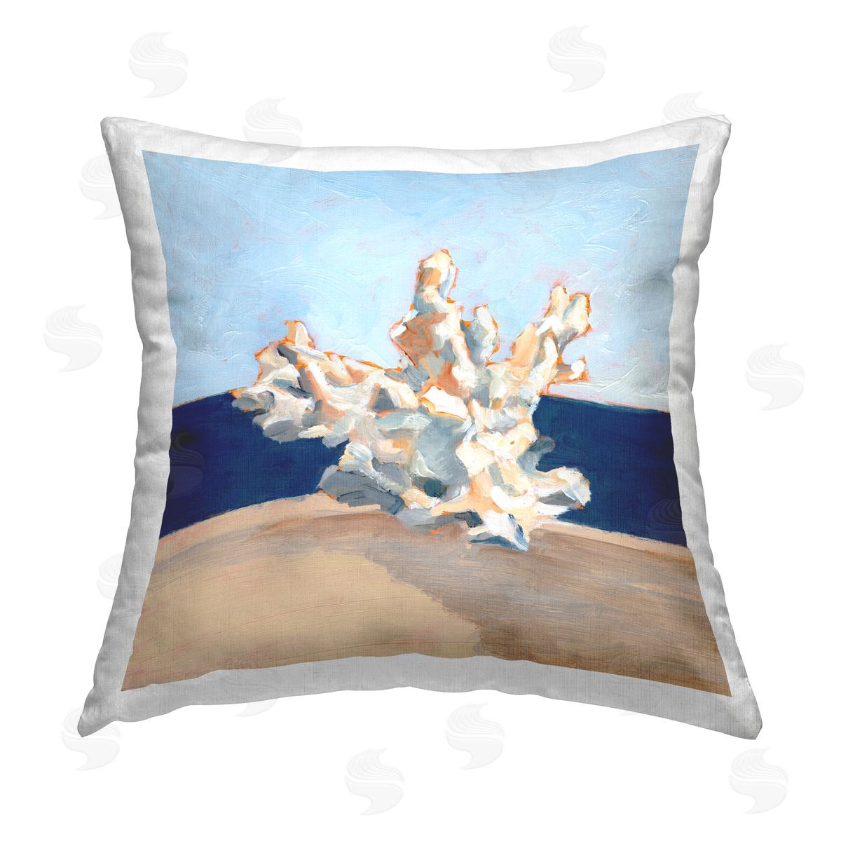 Abstract Coral Still Life Decorative Printed Pillow, Home Decor by Ethan Harper