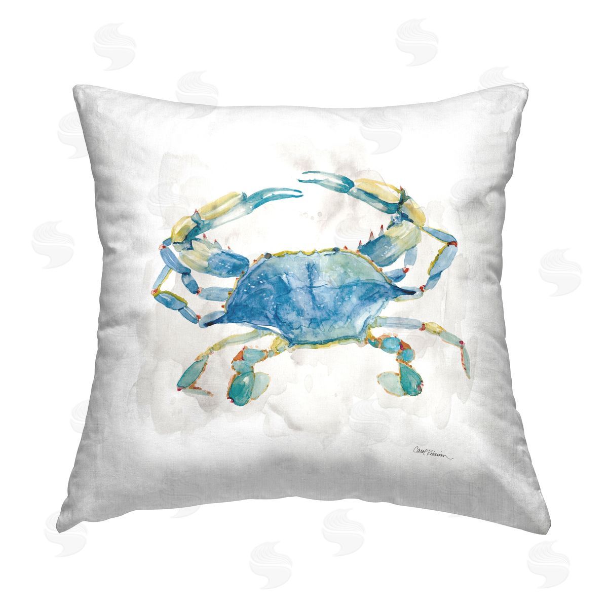 Blue Crab Marine Life Decorative Printed Pillow, Home Decor by Carol Robinson