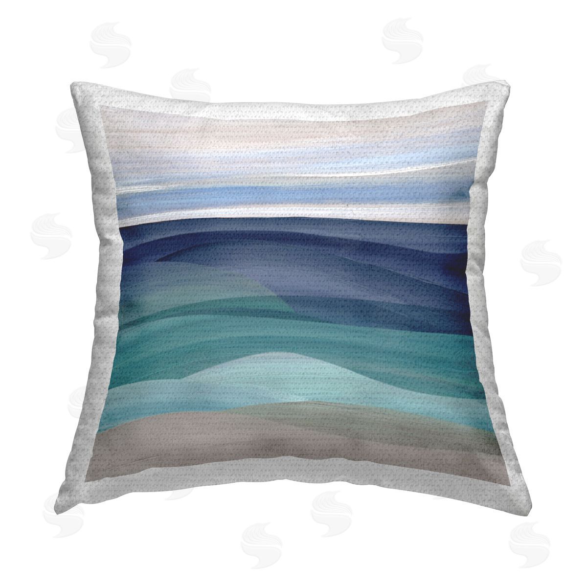 Modern Beach Waves Outdoor Printed Pillow, Home Decor by Carol Robinson