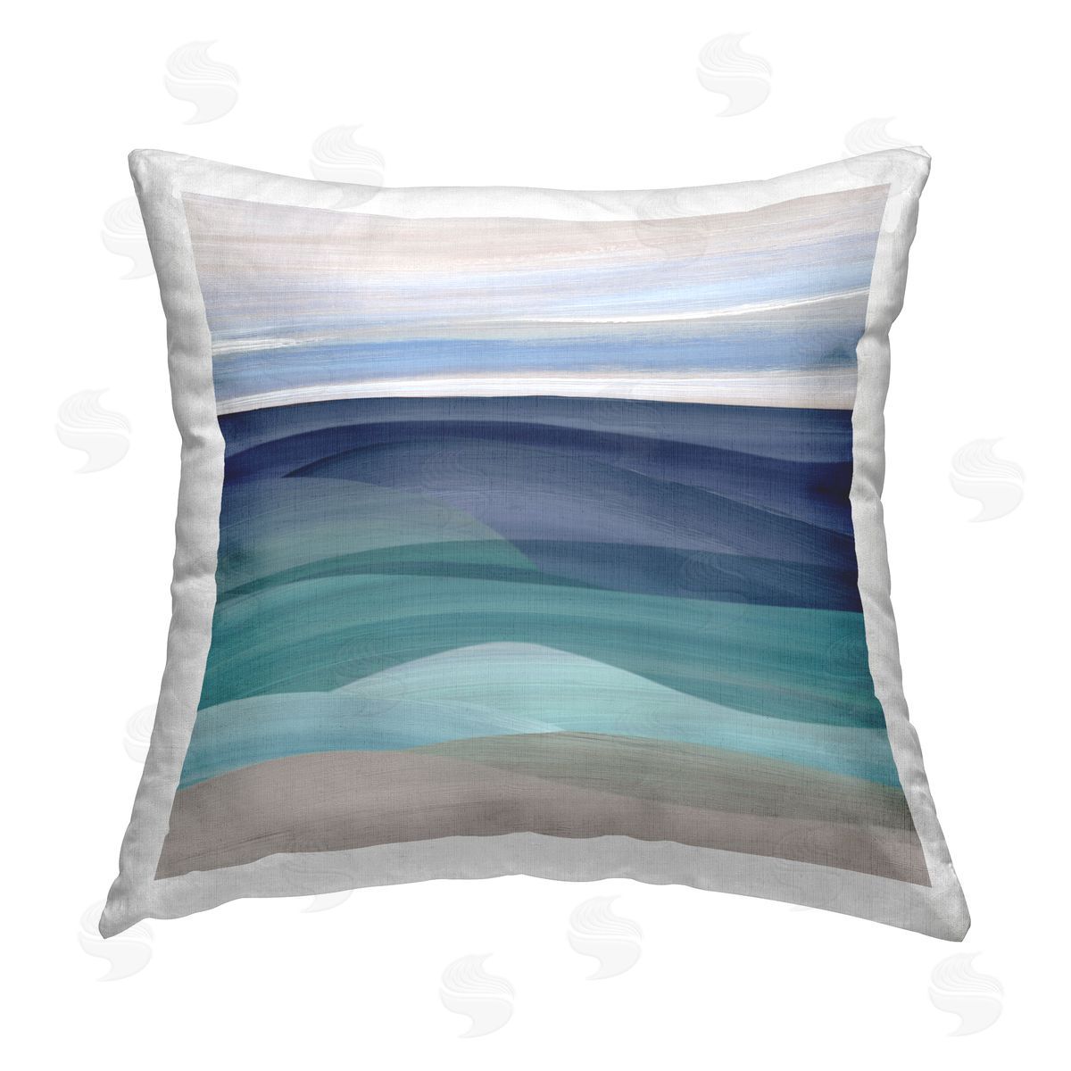 Modern Beach Waves Decorative Printed Pillow, Home Decor by Carol Robinson