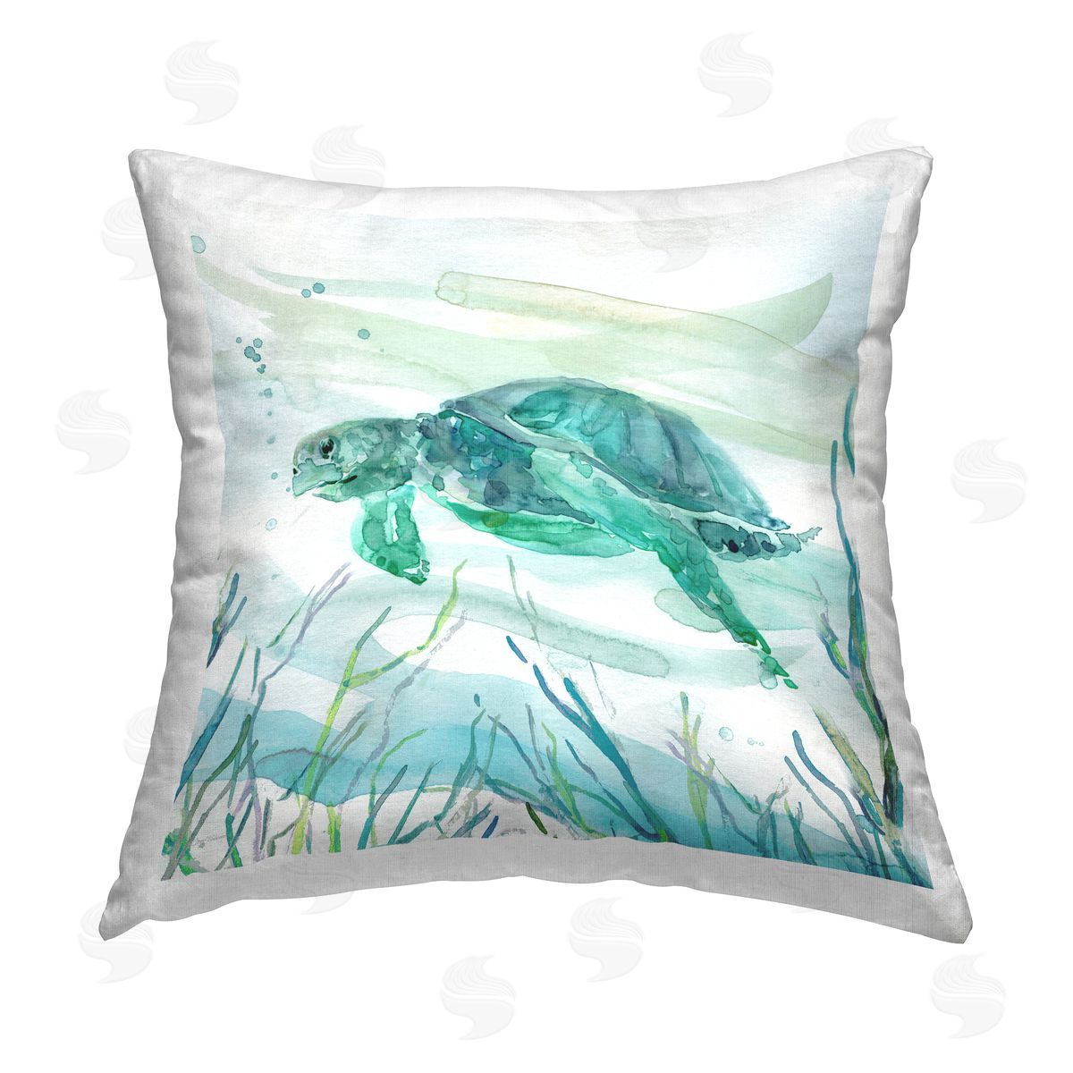 Swimming Sea Turtle Decorative Printed Pillow, Home Decor by Carol Robinson