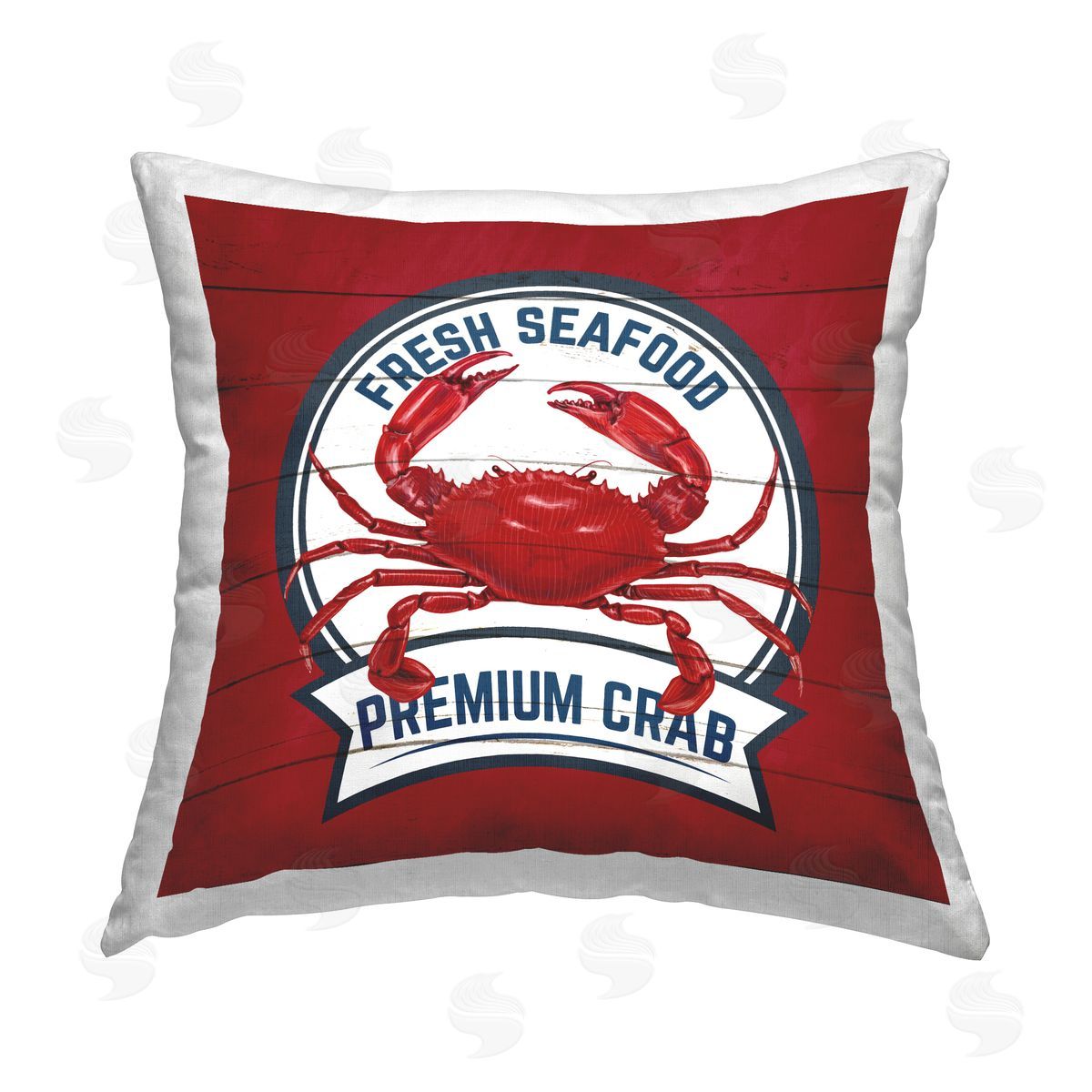 Nautical Fresh Seafood Crab Decorative Printed Pillow, Home Decor by Kim Allen