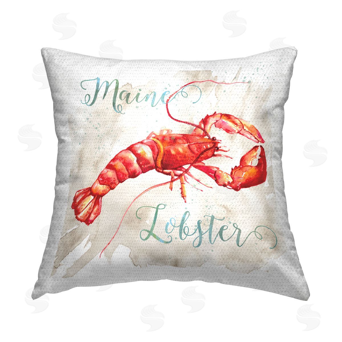 Modern Maine Lobster Outdoor Printed Pillow, Home Decor by Livi and Finn