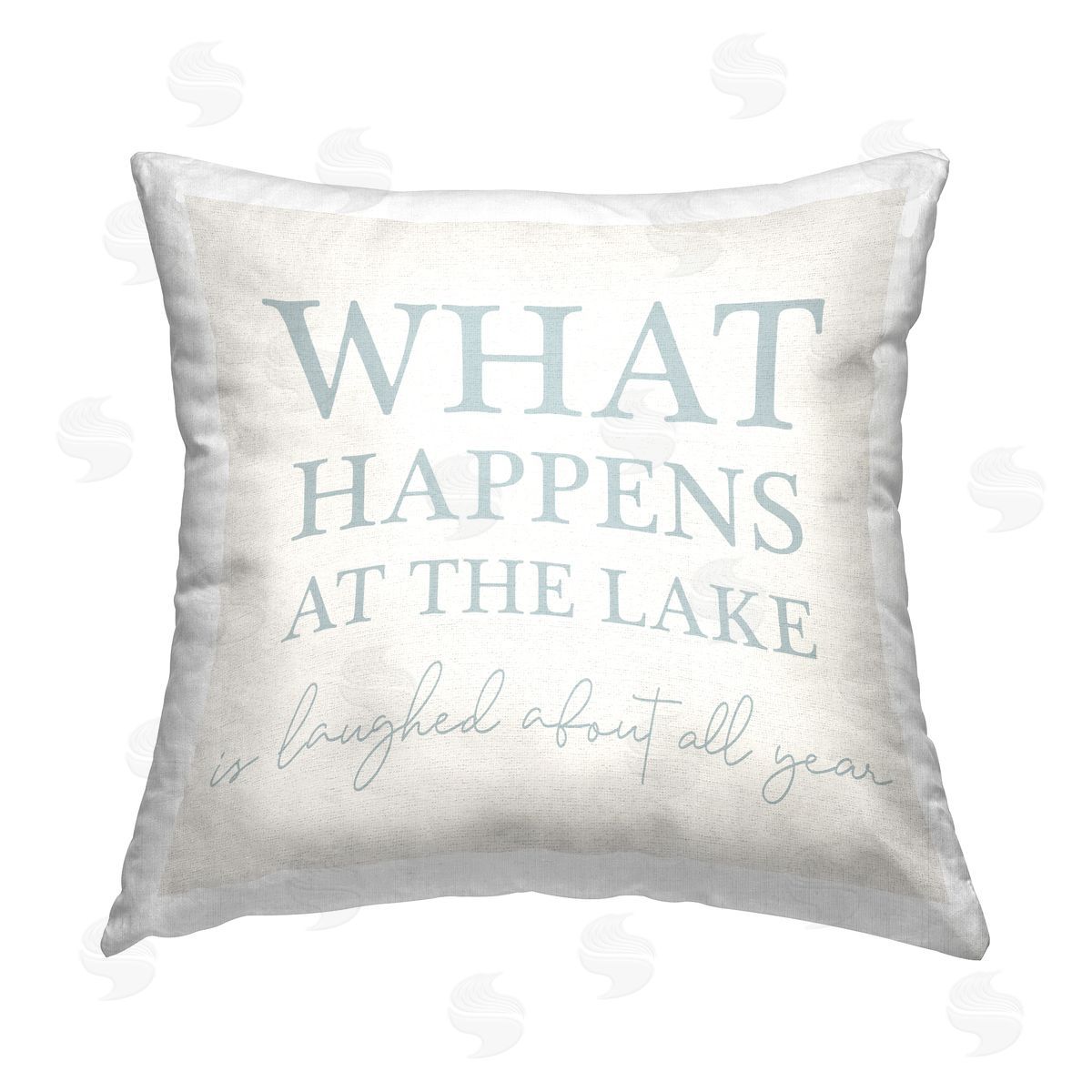 What Happens At Lake Phrase Decorative Printed Pillow, Home Decor by Stupell Studio
