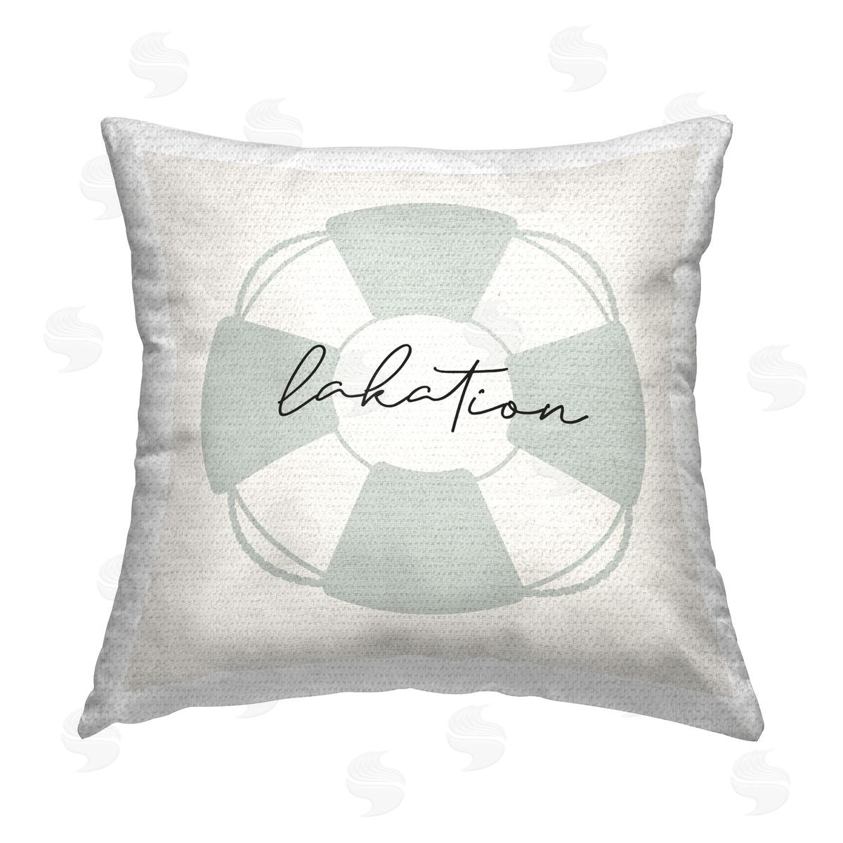 Lakation Lake Vacation Phrase Outdoor Printed Pillow, Home Decor by Stupell Studio