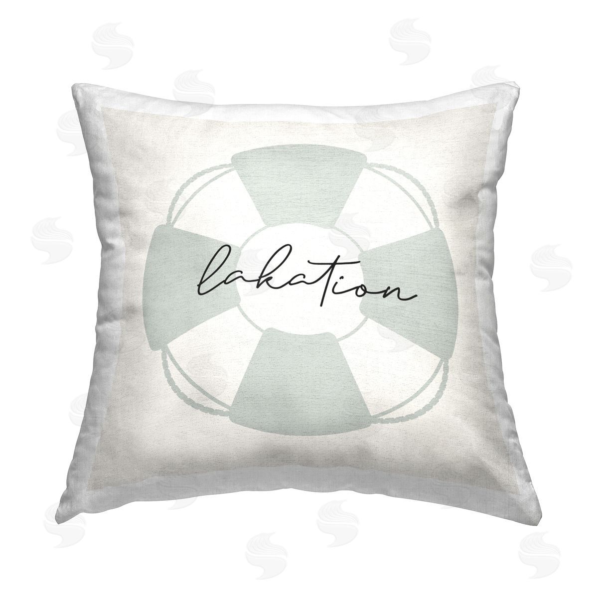 Lakation Lake Vacation Phrase Decorative Printed Pillow, Home Decor by Stupell Studio