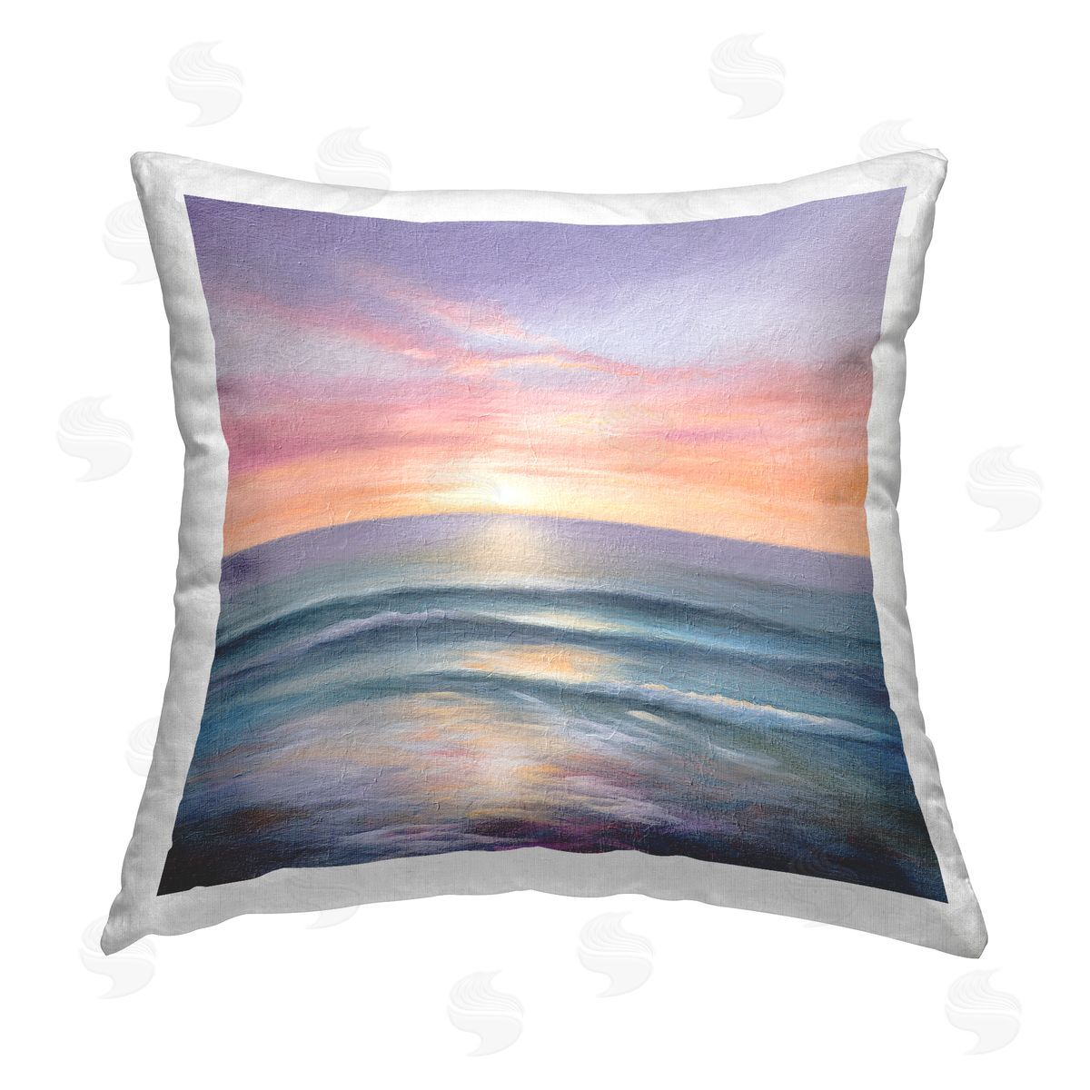 Purple Ocean Sunrise Decorative Printed Pillow, Home Decor by LSR Design Studio