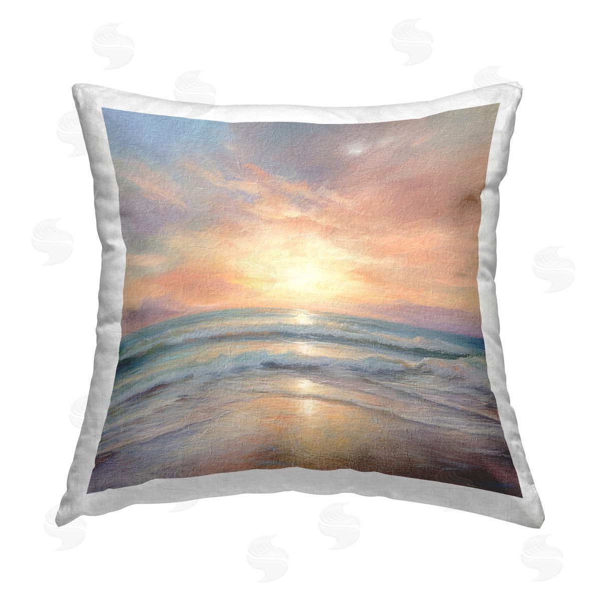 Beach Sunrise Landscape Decorative Printed Pillow, Home Decor by LSR Design Studio