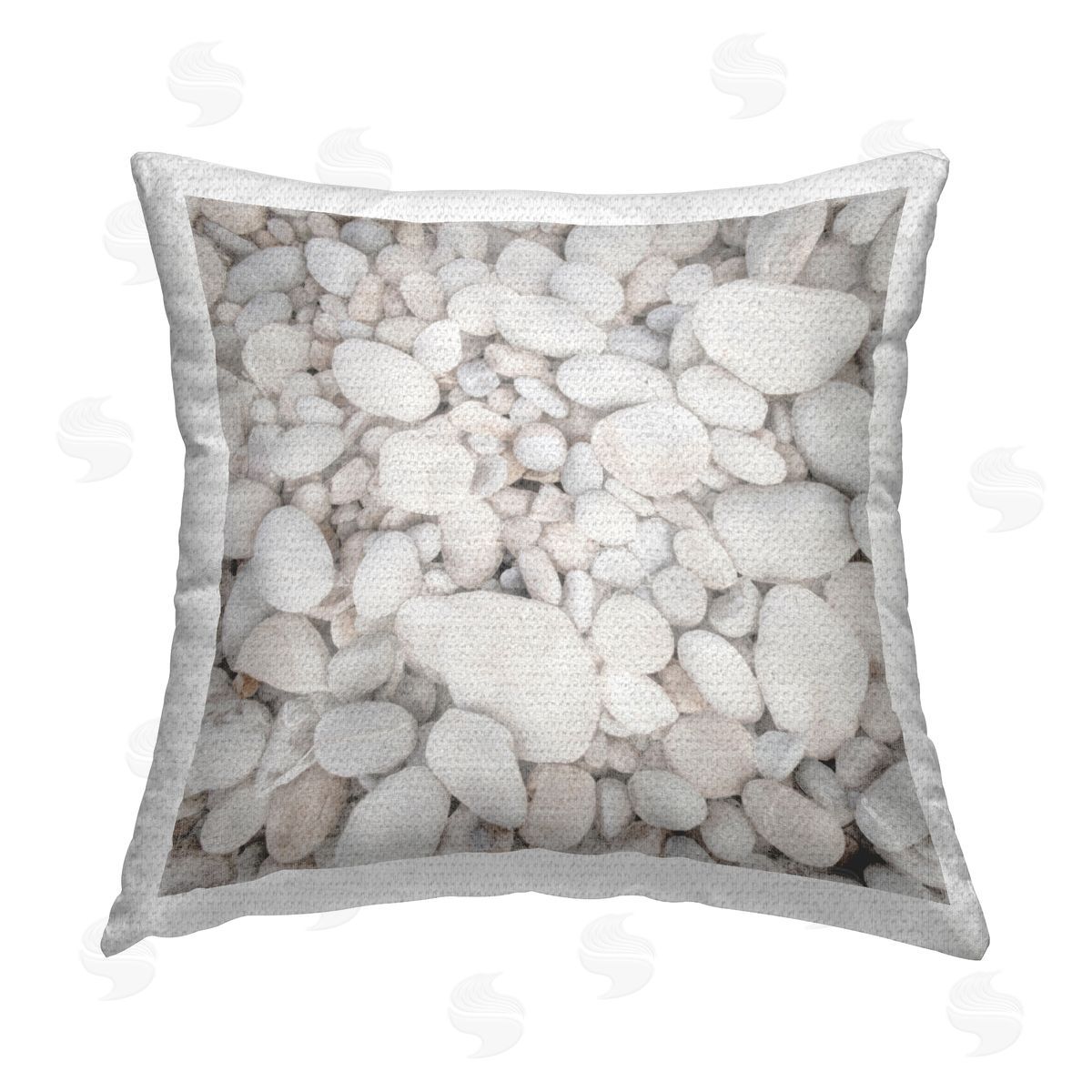 Nautical Beach Pebbles Outdoor Printed Pillow, Home Decor by LSR Design Studio