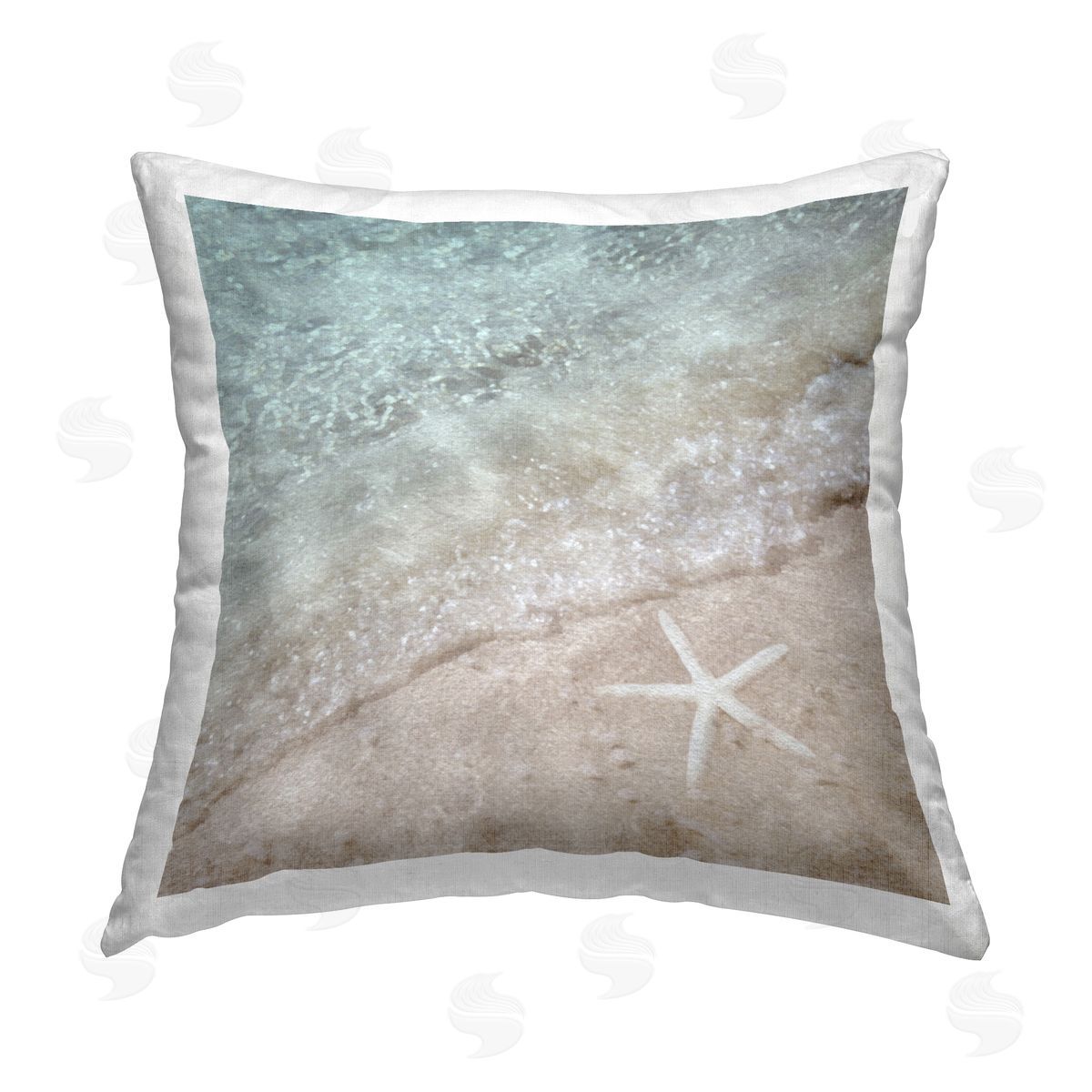 Starfish on Beach Shore Decorative Printed Pillow, Home Decor by LSR Design Studio