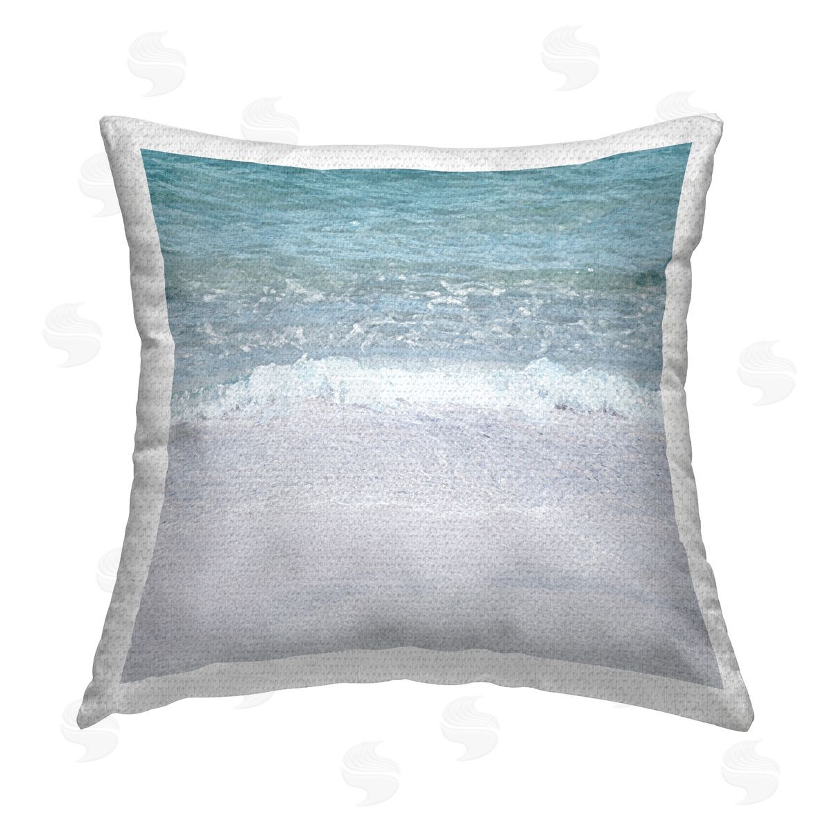 Foamy Sea Waves Beach Outdoor Printed Pillow, Home Decor by LSR Design Studio