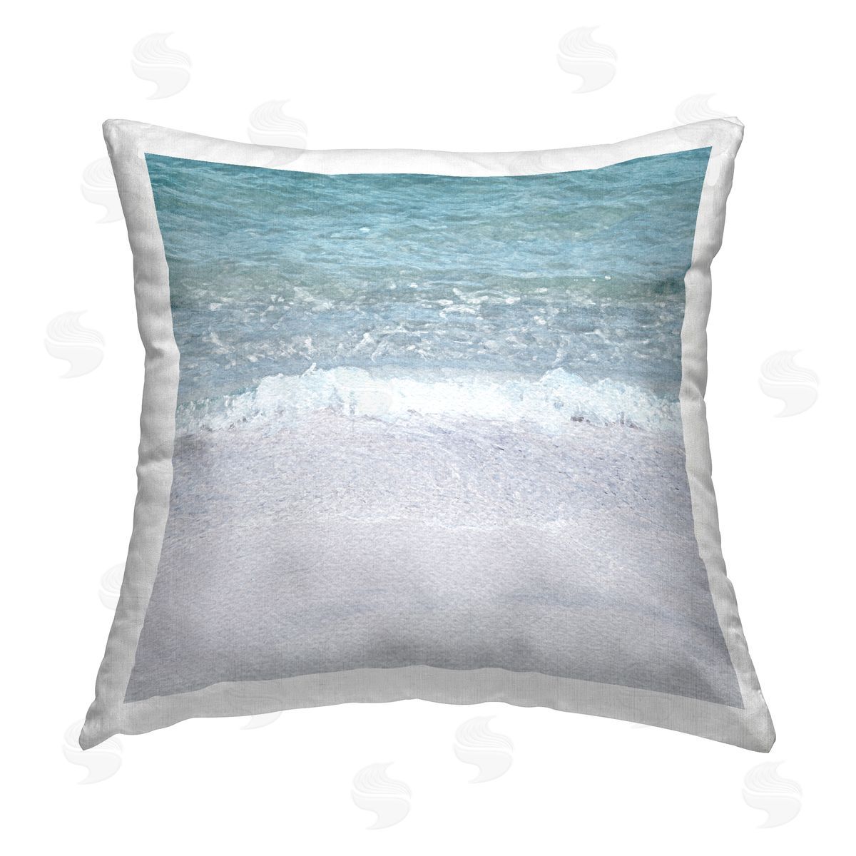 Foamy Sea Waves Beach Decorative Printed Pillow, Home Decor by LSR Design Studio