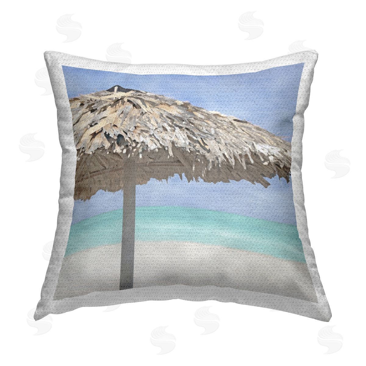 Tropical Beach Canopy Outdoor Printed Pillow, Home Decor by LSR Design Studio