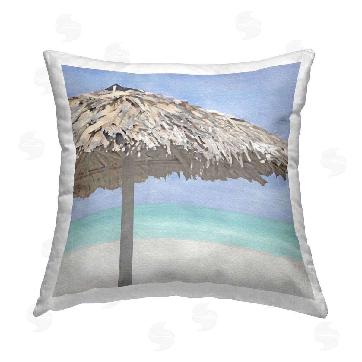Tropical Beach Canopy Decorative Printed Pillow, Home Decor by LSR Design Studio