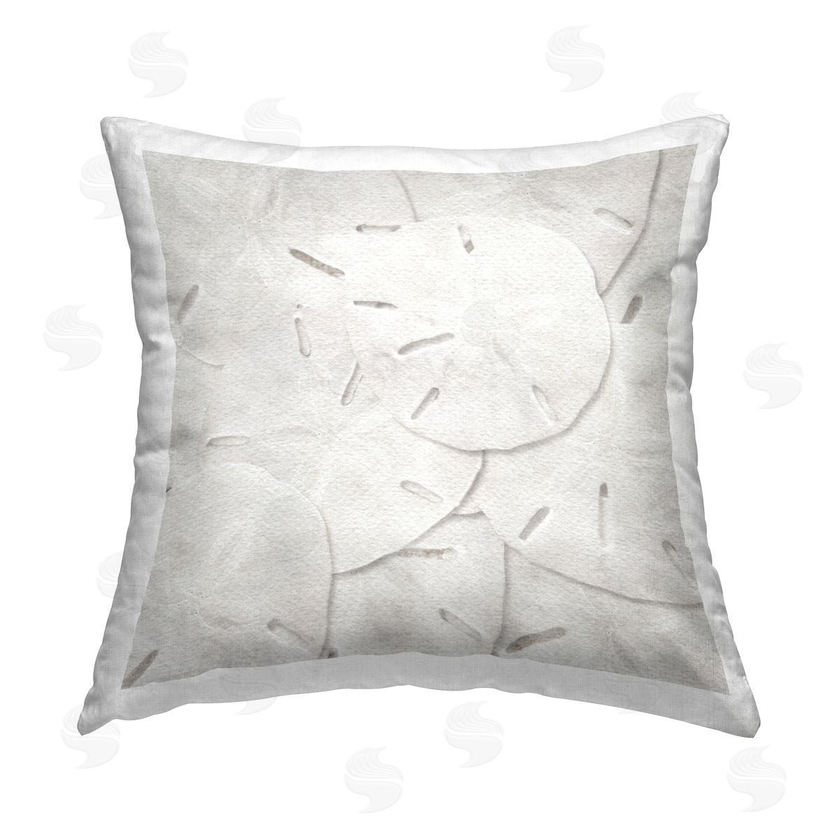 White Beach Sand Dollars Decorative Printed Pillow, Home Decor by LSR Design Studio