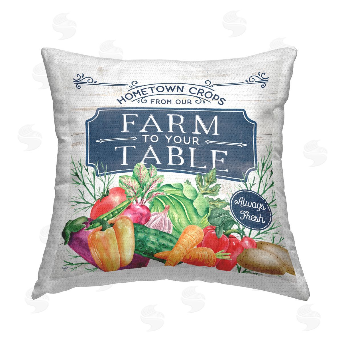 Farm to Table Produce Outdoor Printed Pillow, Home Decor by Mollie B.