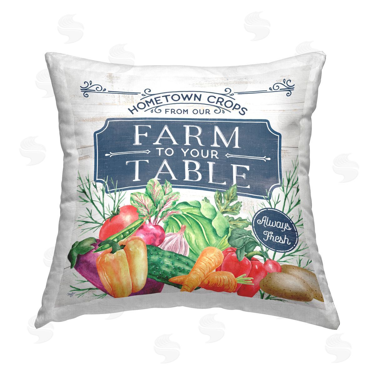 Farm to Table Produce Decorative Printed Pillow, Home Decor by Mollie B.