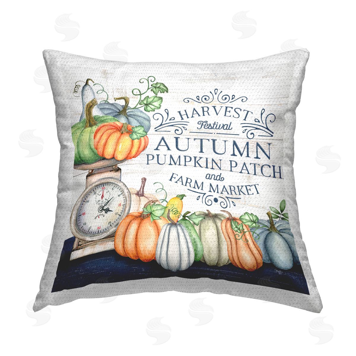Pumpkin Patch Farm Market Outdoor Printed Pillow, Home Decor by Mollie B.