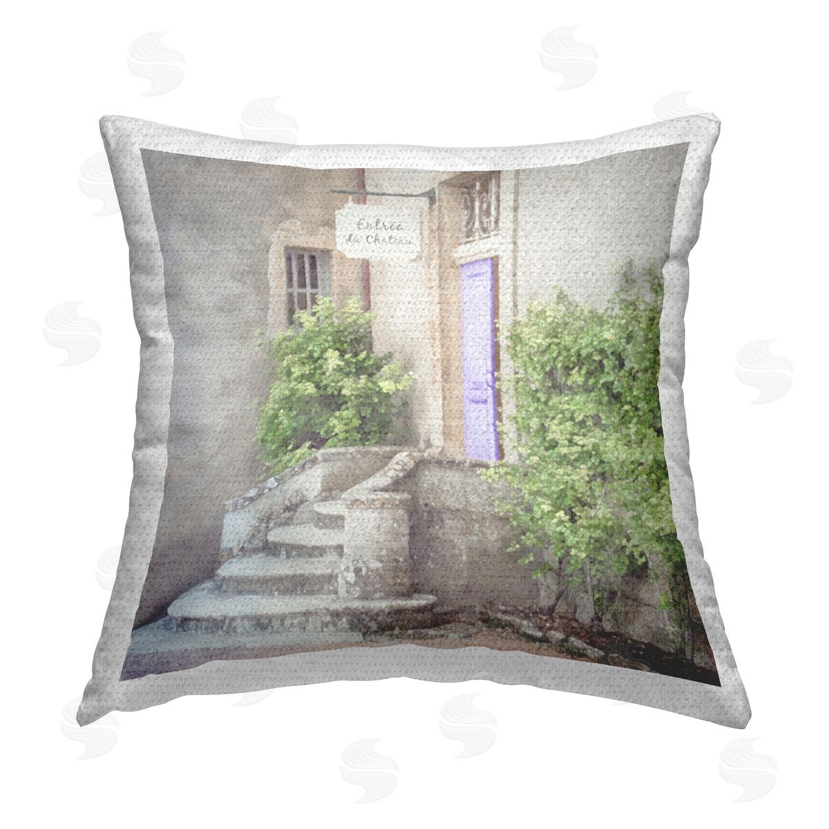 Violet Door Architecture Outdoor Printed Pillow, Home Decor by LSR Design Studio