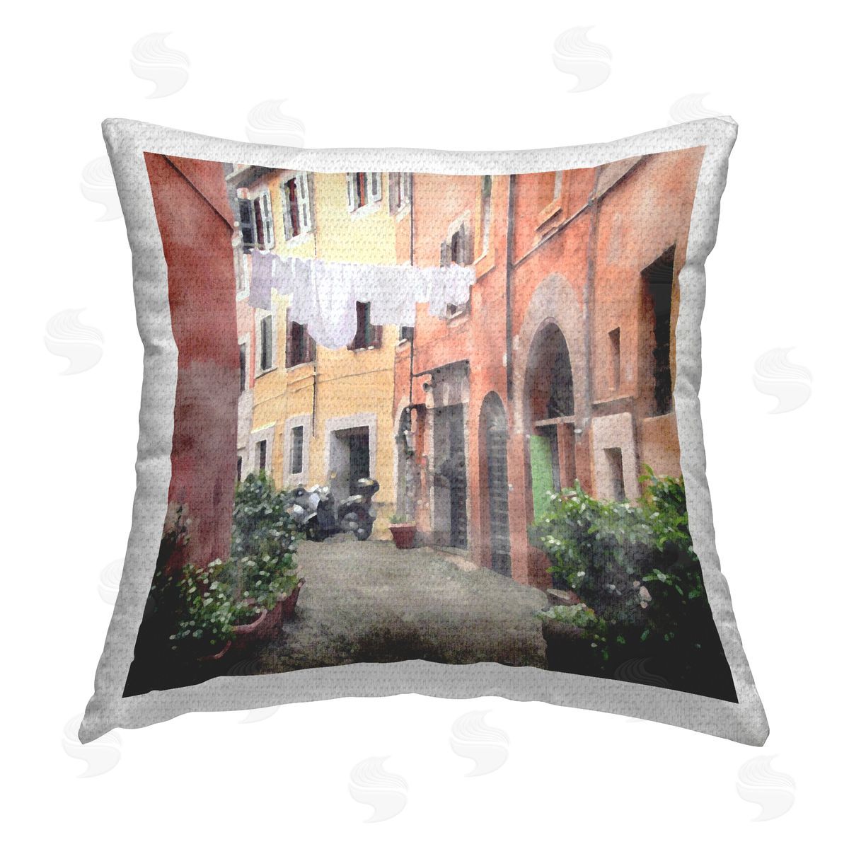 Italy Street Architecture Outdoor Printed Pillow, Home Decor by LSR Design Studio