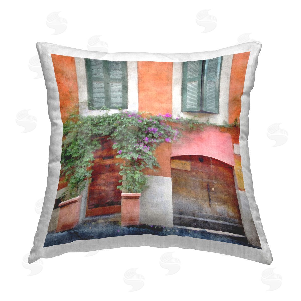 Urban Doorway with Ivy Decorative Printed Pillow, Home Decor by LSR Design Studio
