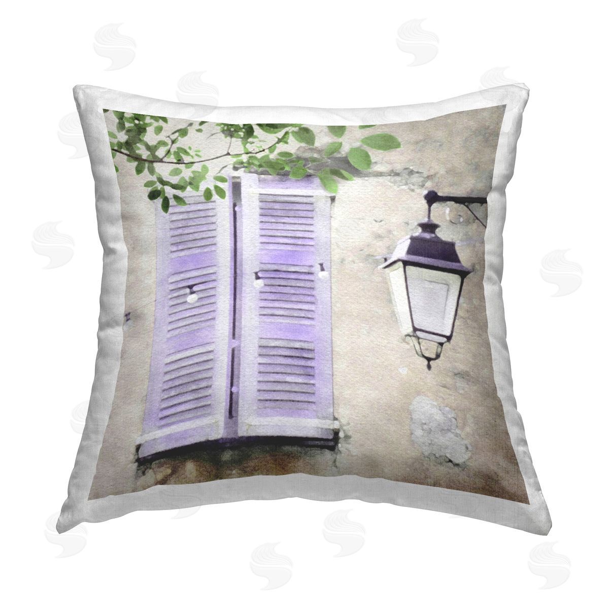 Lilac Shutters Architecture Decorative Printed Pillow, Home Decor by LSR Design Studio
