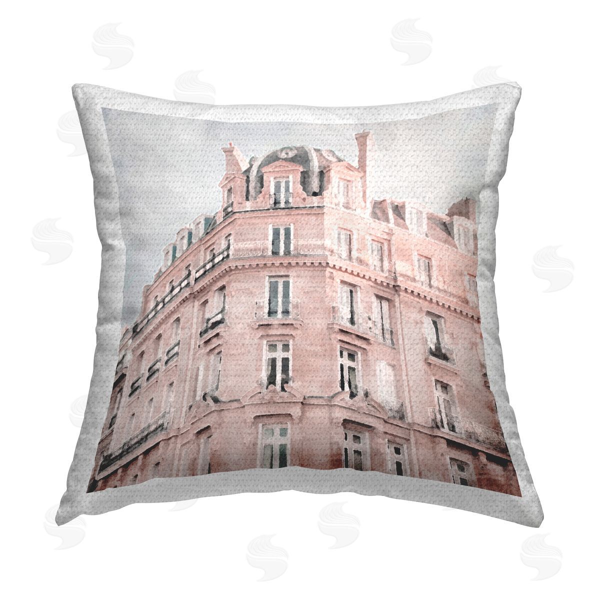Coral Apartments Architecture Outdoor Printed Pillow, Home Decor by LSR Design Studio