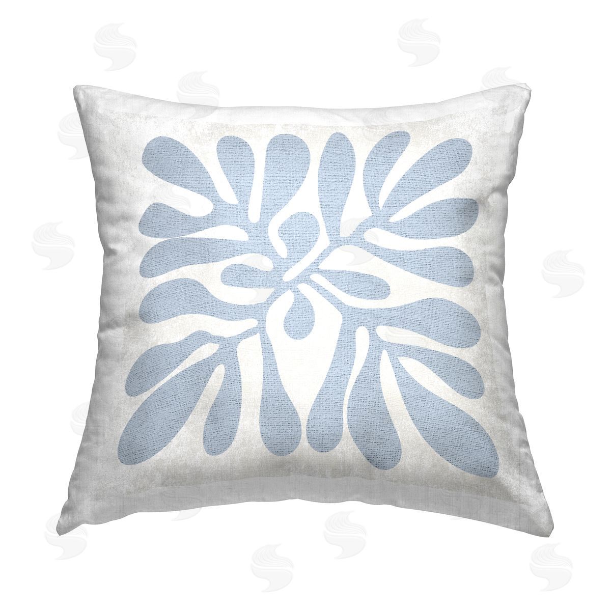Abstract Blue Plant Leaf Decorative Printed Pillow, Home Decor by Stupell Studio