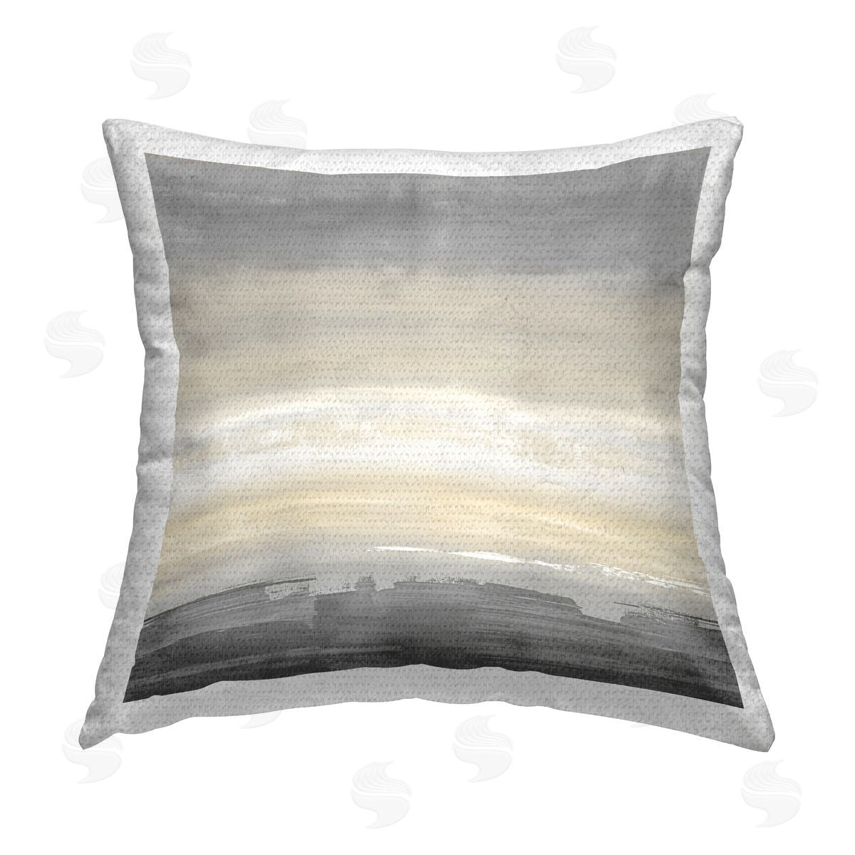 Grey Abstract Landscape Outdoor Printed Pillow, Home Decor by Rachel Springer