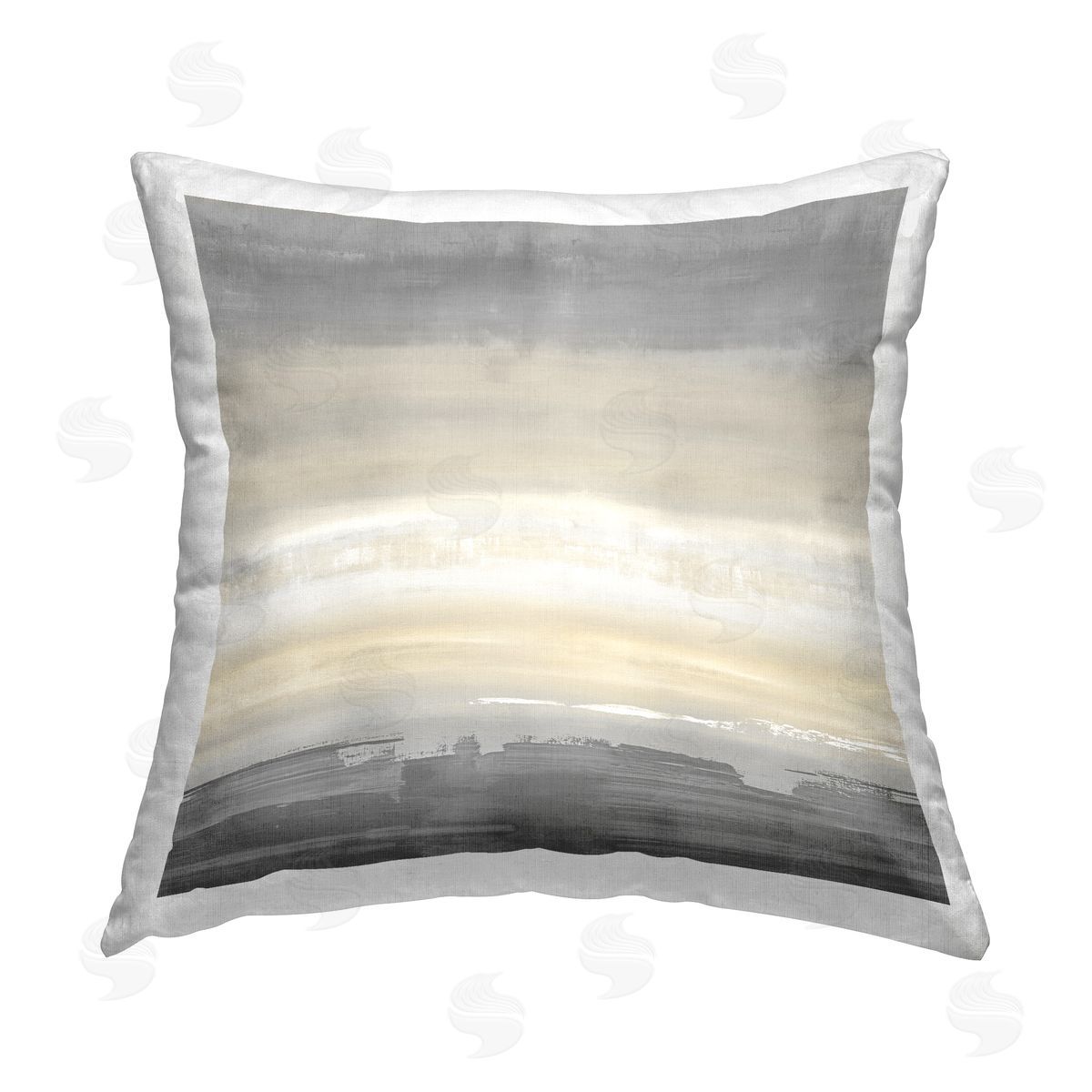 Grey Abstract Landscape Decorative Printed Pillow, Home Decor by Rachel Springer