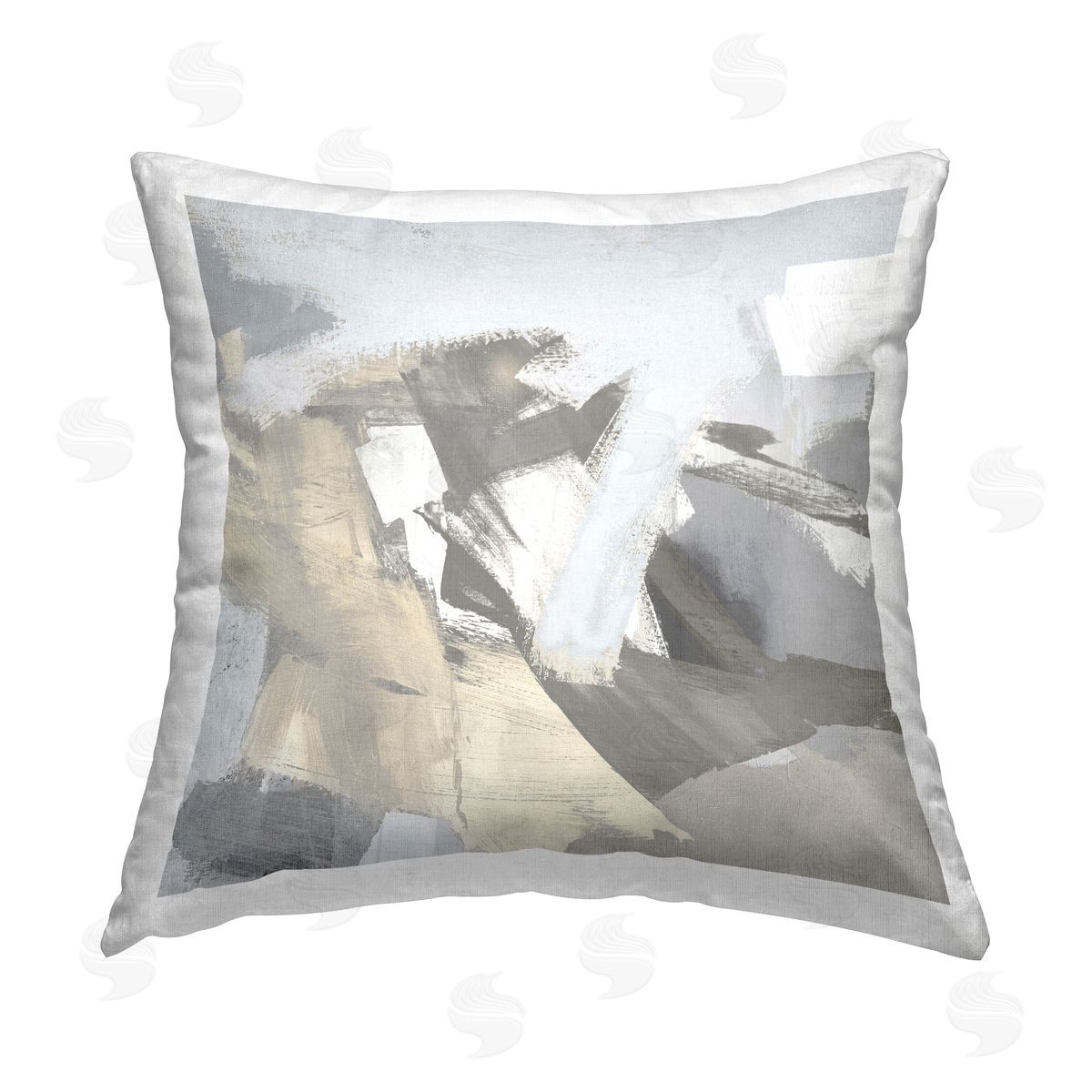 Grey Chaotic Abstract Decorative Printed Pillow, Home Decor by Rachel Springer