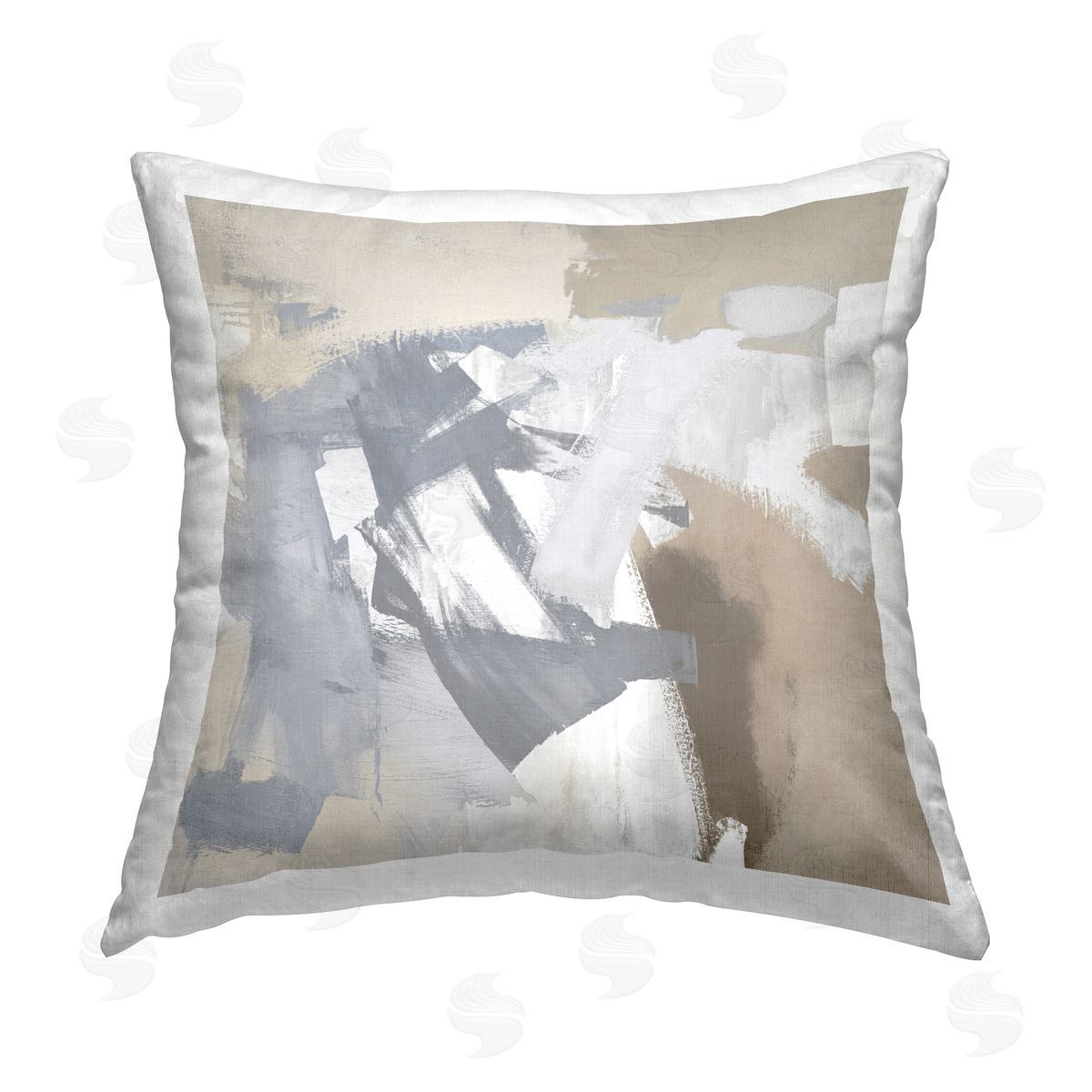 Tan & Grey Abstract Decorative Printed Pillow, Home Decor by Rachel Springer