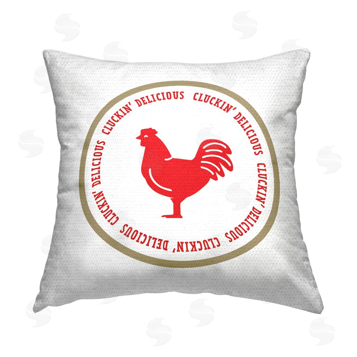 Cluckin' Delicious BBQ Phrase Outdoor Printed Pillow, Home Decor by Emily Dumas