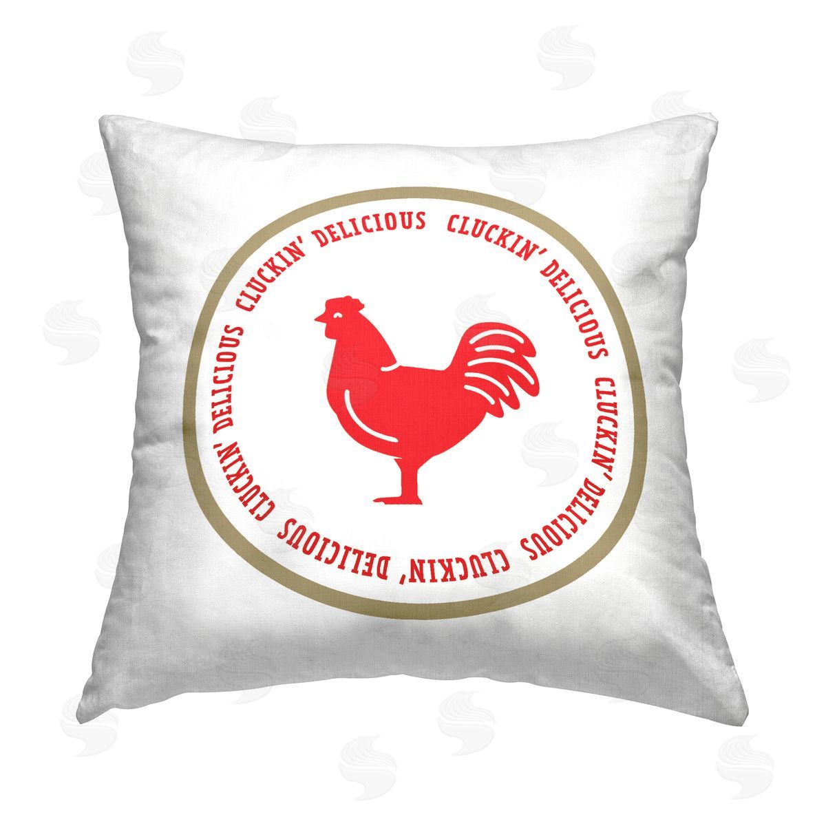 Cluckin' Delicious BBQ Phrase Decorative Printed Pillow, Home Decor by Emily Dumas