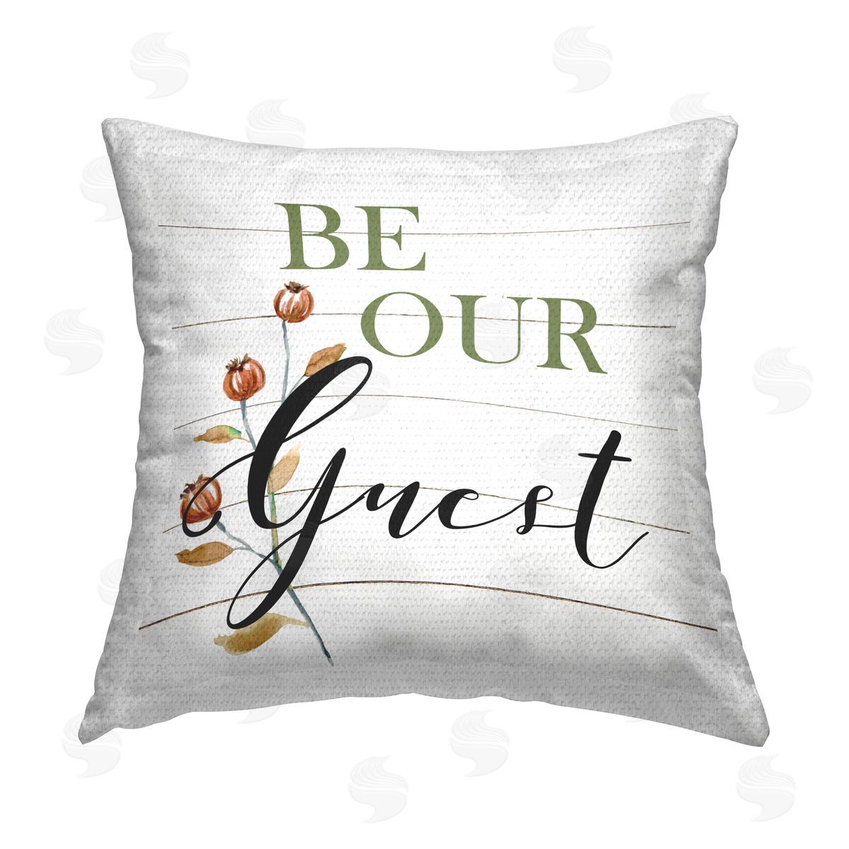 Be Our Guest Phrase Outdoor Printed Pillow, Home Decor by Carol Robinson